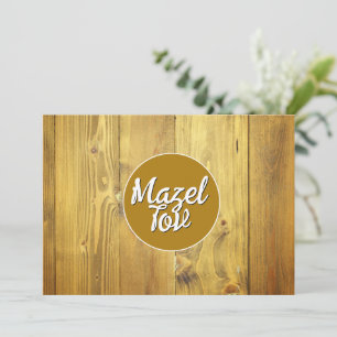 Mazel Tov Kaart, Joods Elegant Modern, Gefelicitee Kaart