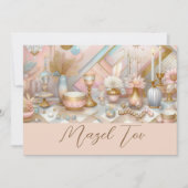 Mazel Tov Kaart Modern, Roze Goud Chic Esthetiek, (Voorkant)