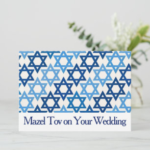 Mazel Tov Kaart voor Trouwen, Blauwe Ster van Davi