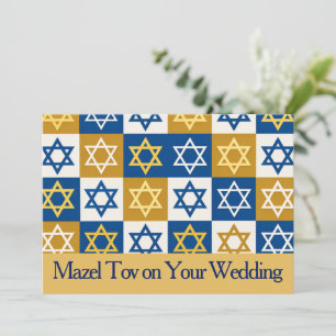 Mazel Tov Kaart voor Trouwen, Ster van David Blauw