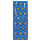 Mazel Tov! Monorah Patroon Gift Bag Wijn Cadeautas (Achterkant)