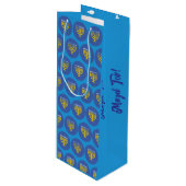 Mazel Tov! Monorah Patroon Gift Bag Wijn Cadeautas (Voorkant Gekanteld)