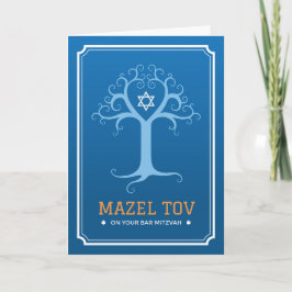 Mazel tov op je bar mitzvah boom van het leven kaart