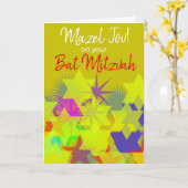 Mazel Tov op je Bat Mitswa Kaart (Gele Bloem)