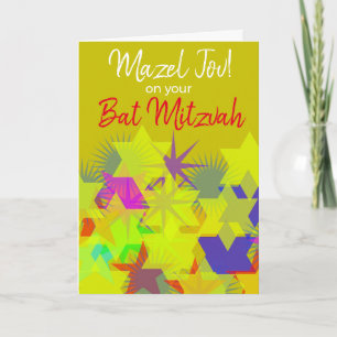 Mazel Tov op je Bat Mitswa Kaart