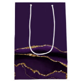 Mazel Tov Paarse Gouden Gepersonaliseerde Bat Mits Medium Cadeauzakje (Achterkant)