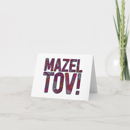 Mazel Tov Patchwork Merlot Kaart (Voorkant)