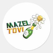 Mazel Tov Ronde Sticker (Voorkant)