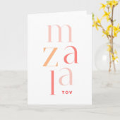 Mazel Tov Roze Modern-felicitatiekaart Kaart (Gele Bloem)