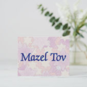 Mazel Tov Roze Stars Briefkaart (Staand voorkant)