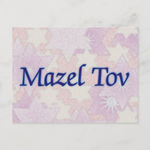 Mazel Tov Roze Stars Briefkaart