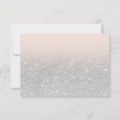 Mazel Tov Silver Glitter Roze Bat Mitzvah Bedankkaart (Achterkant)