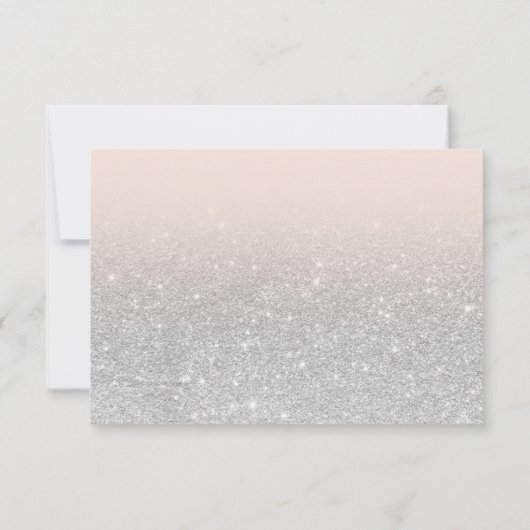 Mazel Tov Silver Glitter Roze Bat Mitzvah Bedankkaart (Achterkant)