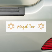 Mazel Tov/Star van David Bumpersticker (Op auto)