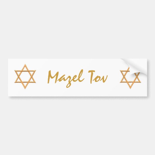 Mazel Tov/Star van David Bumpersticker (Voorkant)