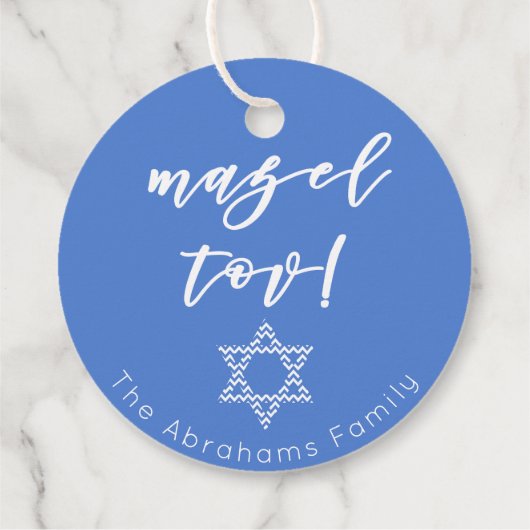 Mazel Tov. Ster of David Bedankjes Labels (Achterkant)