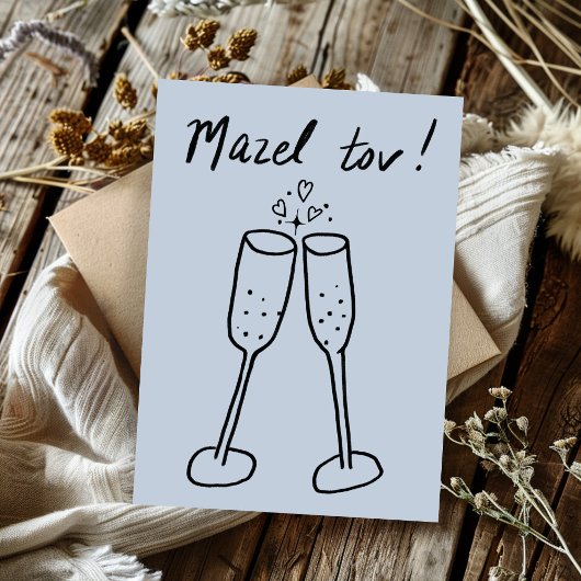 Mazel Tov Trouw Champagne Proost Schets Doodle