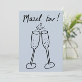 Mazel Tov Trouw Champagne Proost Schets Doodle (Staand voorkant)