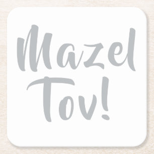 Mazel Tov zilver Kartonnen Onderzetters