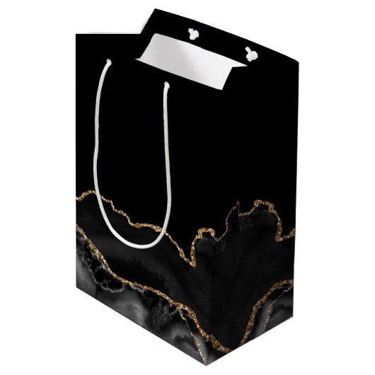 Mazel Tov Zwart Goud Gepersonaliseerde Bar Mitswa Medium Cadeauzakje (Achterkant Gekanteld)