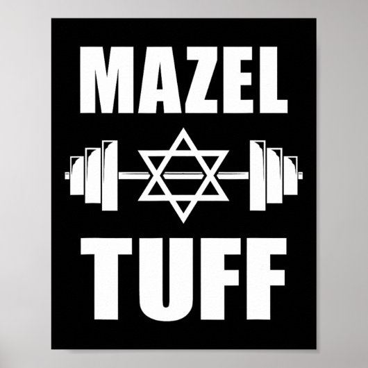 Mazel Tuff Grappige Joodse Workout Poster (Voorkant)