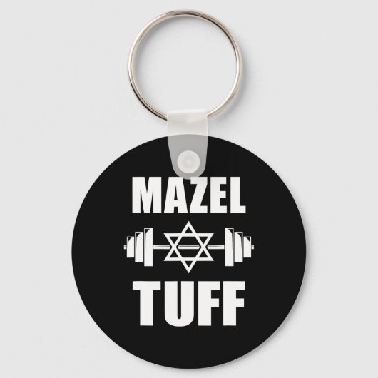 Mazel Tuff Grappige Joodse Workout Sleutelhanger (Voorkant)