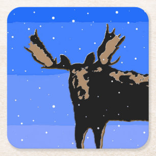 Mazen in de winter - Oorspronkelijke natuurkunst Kartonnen Onderzetters