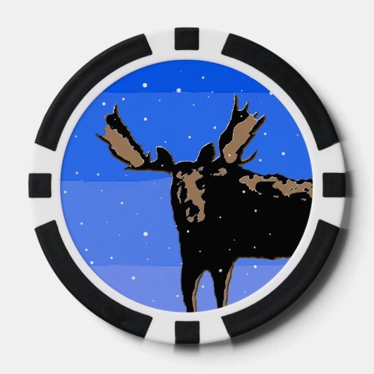 Mazen in de winter - Oorspronkelijke natuurkunst Poker Chips (Voorkant)