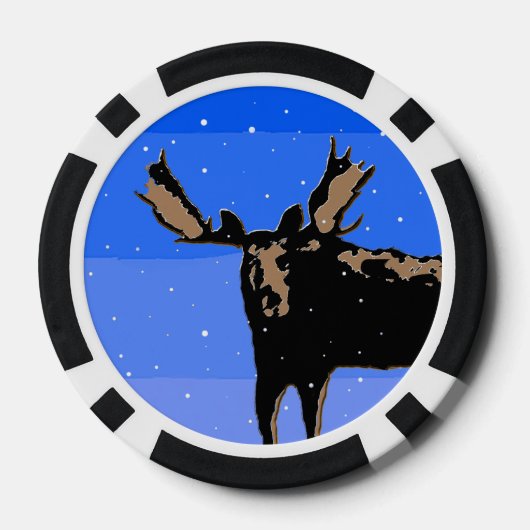 Mazen in de winter - Oorspronkelijke natuurkunst Poker Chips (Achterkant)