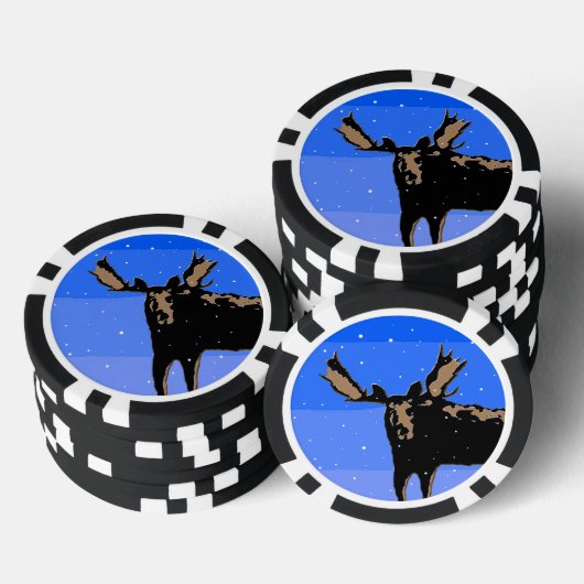 Mazen in de winter - Oorspronkelijke natuurkunst Poker Chips (Opstapeling)