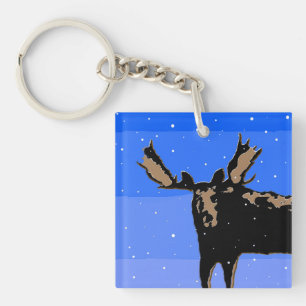 Mazen in de winter - Oorspronkelijke natuurkunst Sleutelhanger