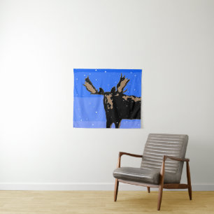 Mazen in de winter - Oorspronkelijke natuurkunst Wandkleed