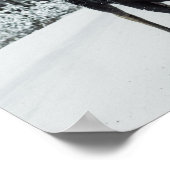 Mazen in de winter op de weg met prijsopgave poster (Hoek)