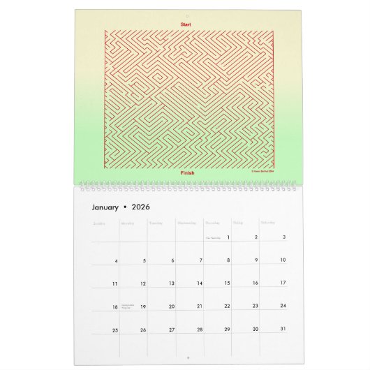 Mazes 12 maanden kalender (Jan 2026)