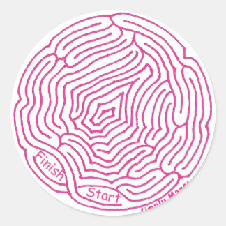Mazes Round Maze-Sticker Ronde Sticker