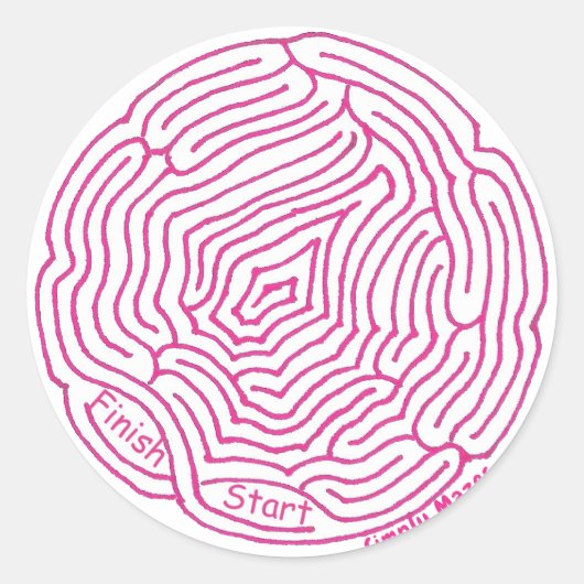 Mazes Round Maze-Sticker Ronde Sticker (Voorkant)