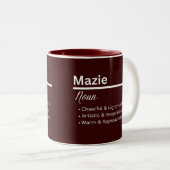Mazie Personalized Name Coffee Mug Tweekleurige Koffiemok (Voorkant rechts)