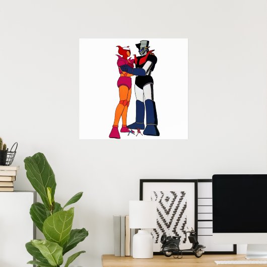 Mazinger en Aphrodite houden van robots Poster (Thuiskantoor)