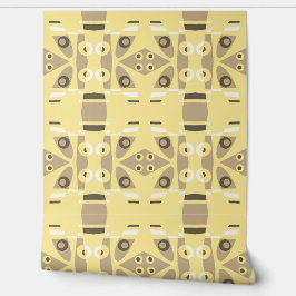 Mazipoodles Abstract Leapfrog Sepia op Karnemelk Behang