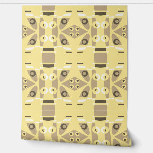 Mazipoodles Abstract Leapfrog Sepia op Karnemelk Behang
