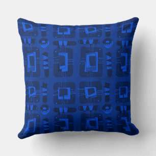 Mazipoodles Abstracte etnische matrix - blauw Kussen