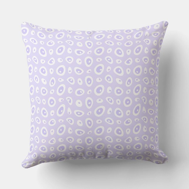 Mazipoodles Abstracte Teardrops - Lila Wit Kussen (Achterkant)