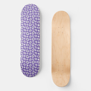 Mazipoodles Abstracte Teardrops - Paarse Wit Persoonlijk Skateboard