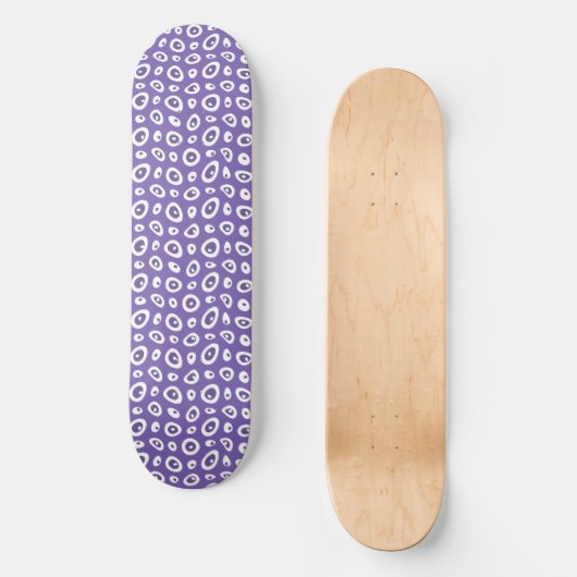 Mazipoodles Abstracte Teardrops - Paarse Wit Persoonlijk Skateboard (Voorkant)