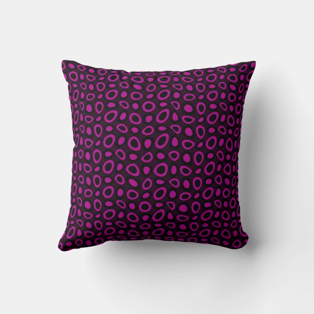 Mazipoodles Abstracte Teardrops - Zwart Magenta Kussen (Achterkant)