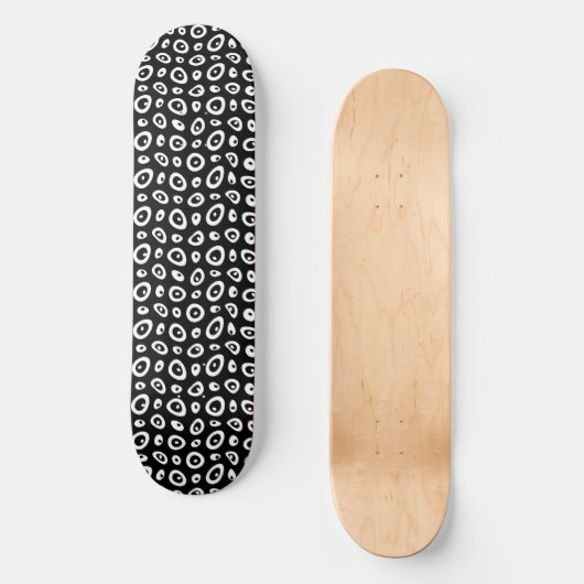 Mazipoodles Abstracte Teardrops - Zwart Wit Persoonlijk Skateboard (Voorkant)