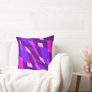 Mazipoodles Abstractie Perspectief Violet Roze Kussen