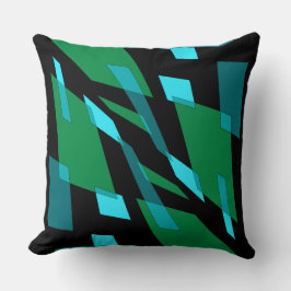 Mazipoodles Abstractie Perspectief Zwart Groen Kussen