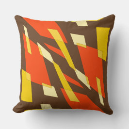 Mazipoodles Abstractieperspectief Bruin Sinaasappe Kussen