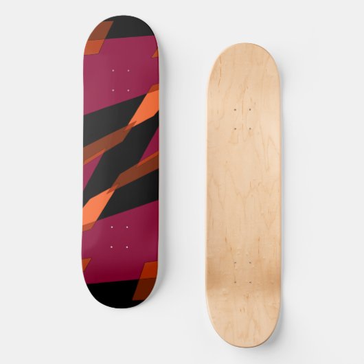 Mazipoodles Abstractieperspectief Zwart Magenta Persoonlijk Skateboard (Voorkant)